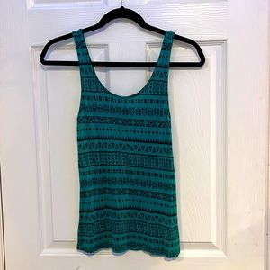 H&M aztec print turquoise tank top